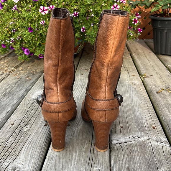 Miss Sixty cognac leather boots with button detail - Picture 6 of 11
